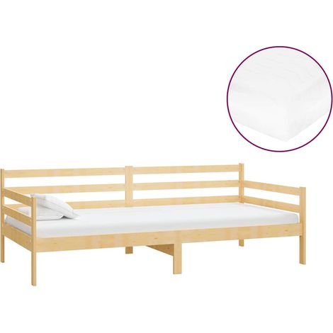Maison Exclusive - Sofá cama con colchón madera de pino maciza 90 (1/5)
