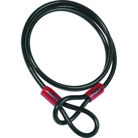 Abus – Câble antivol à deux boucles 2000 mm – Acier gainé plastique – Pour sécuriser outils et accessoires – Antivol à chaîne sans verrouillage