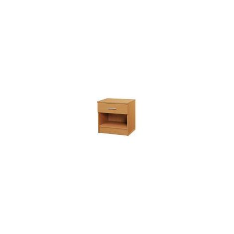 Traditional Bedside Table Nightstand With 1 Drawer And Open Storage - Beech (1/4)
