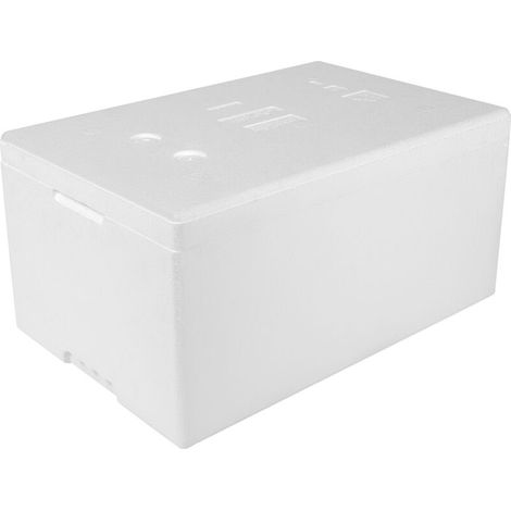 Boîte Isotherme - 1 Pièce - Polystyrène Expansé - 32 L - 580 x 380 x 285 mm - Couvercle Certifié PZH - Pour Transport et Stockage Alimentaire (1/2)