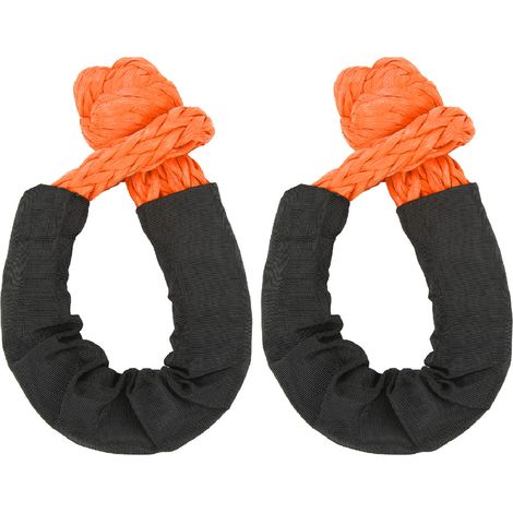 2 élingues textiles souples pour récupération, résistance à la rupture 35 tonnes, légères, pour camion, grands SUV, véhicule tout-terrain, orange (1/5)