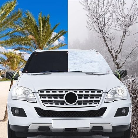 Couverture Pare-Brise de voiture,Magnétique Couverture de Pare-Brise Avant,Bâche Pare Brise,Repliable Pare-Soleil pour Pare-Brise,Universelle pour Voiture Anti Neige Glace Givre Soleil UV Poussi