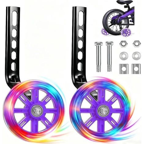 Stabilisateurs de vélo pour Enfants,Roue Auxiliaire,Stabilisateur Roue Velo,Roues de Support pour vélo d'enfant,Roues d'Entraînement Réglables pour Enfants, Roulette Velo Universelle pour Vélos (1/5)