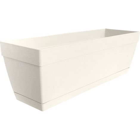 Vaso rettangolare in resina resistente Telcom Atlanta - 30x12xH12 cm. White (1/4)