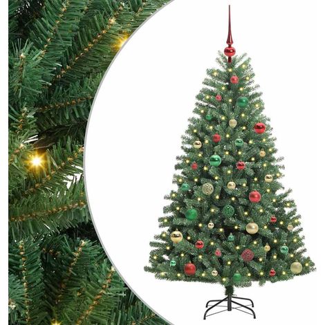 Sapin de Noël Arbre de Noël Artificiel à Branches Articulées Vert 150 cm (1/5)