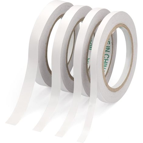 4 Rouleaux Etroit Ruban Adhésif Double Face pour Tissus, 30m/Rouleau (1/5)