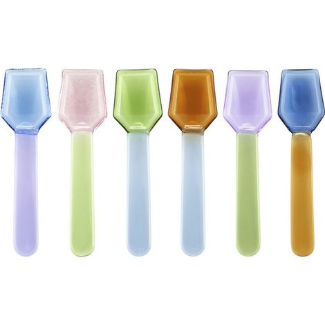 Set de 6 cucharitas de gelato en vidrio borosilicato 19x12x2