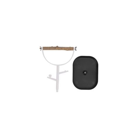 Portable Bird Stand Outdoor Desktop Training Parrot White Plastic Square Plate Bird Stand
