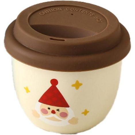 Tasse à Café en Céramique avec Couvercle en Silicone Tasse à Thé Élégante, Résistante à la Chaleur, Antidérapante et Portable (1/4)