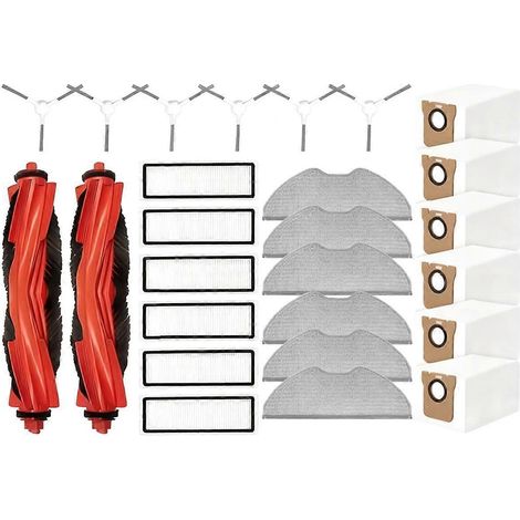 Ersatzteile, die mit dem Saugroboter H40/OV51 kompatibel sind: Haupt-/Seitenbürsten, HEPA-Filter, Staubbeutel, Reinigungstücher (1/5)