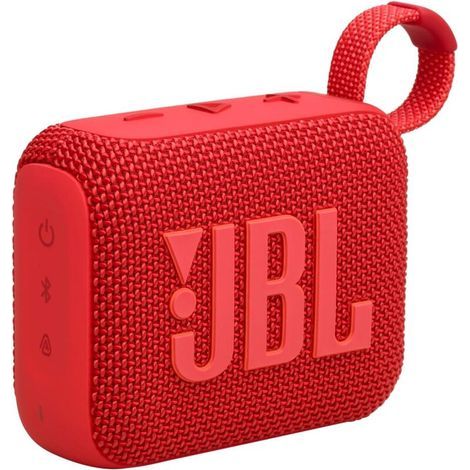 Enceinte Bluetooth JBL GO 4 – Son JBL Pro, basses percutantes – 7h autonomie, Playtime Boost – Résistante à l'eau et à la poussière IP67 – Rouge (1/4)