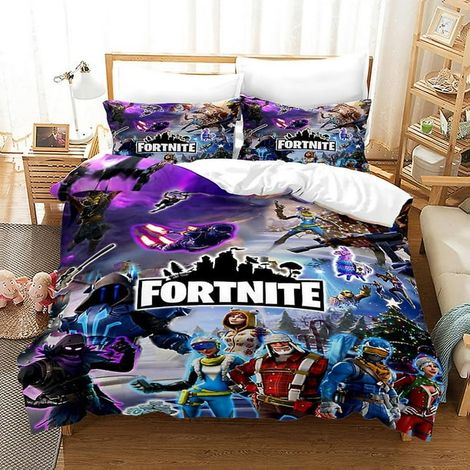 Parure de lit 3D Fortnite F27 2/3 pièces Housse de couette Taie d'oreiller Enfant Adolescent Cadeau