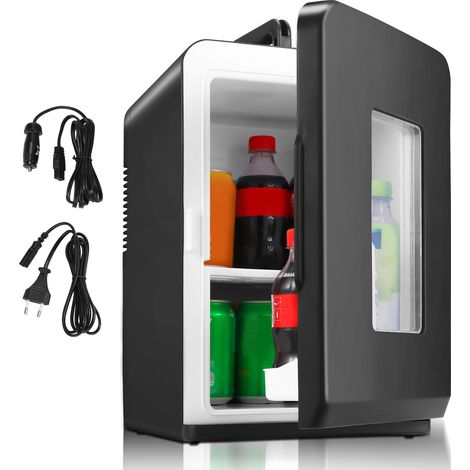 Randaco Mini Kühlschrank, zum kühlen und heizen, 15L Kühlbox, 230V AC für Steckdose und 12V DC für Auto Minibar, Bierkühlschrank Getränkekühlschrank