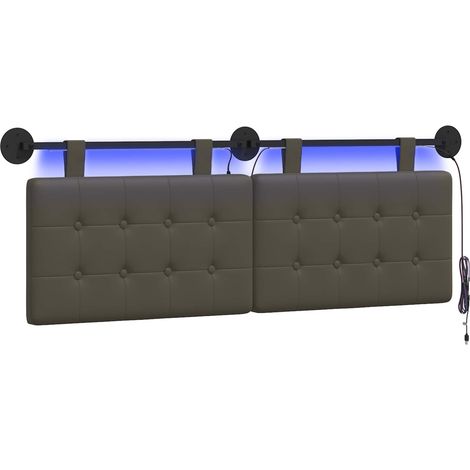 Maison Exclusive - Testiera sospesa Con luce LED Grigio Similpelle (1/5)