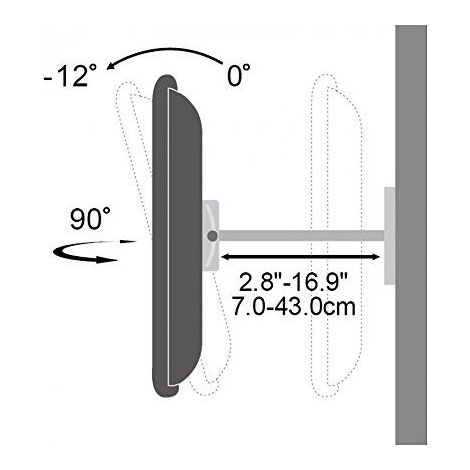 TECHLY TV-Wandhalterung 23-55 Zoll – 70kg, 90° Drehung (1/5)