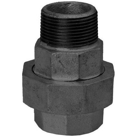 Raccord vissé Hermann Schmidt Temperguss DN 15, 2000 /2" noir, joint conique, filetage intérieur/filetage extérieur