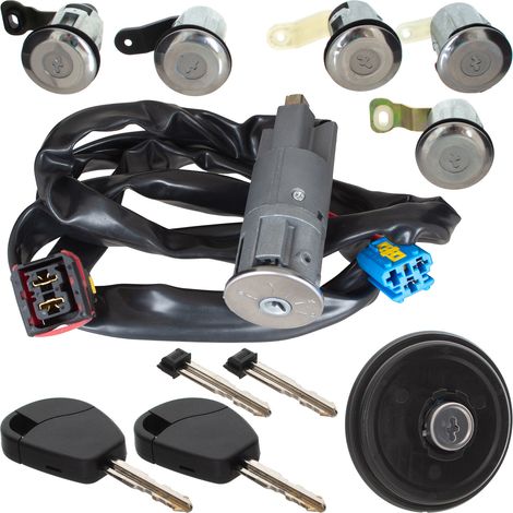 Peugeot Partner 00-03 interruptor de encendido completo + 5 insertos de cerradura + tapón de combustible KPL (1/5)