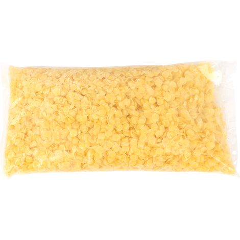 Sachet de 500 g de cire d'abeille naturelle granulaire jaune et blanche (1/4)
