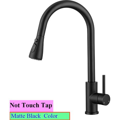 (Non tactile - noir - G1/2) Robinet mitigeur de cuisine tactile Shenducs - Amélioration de l'habitat - Robinet d'eau chaude et froide extractible - Robinet de cuisine tactile à capteur sensible (1/5)