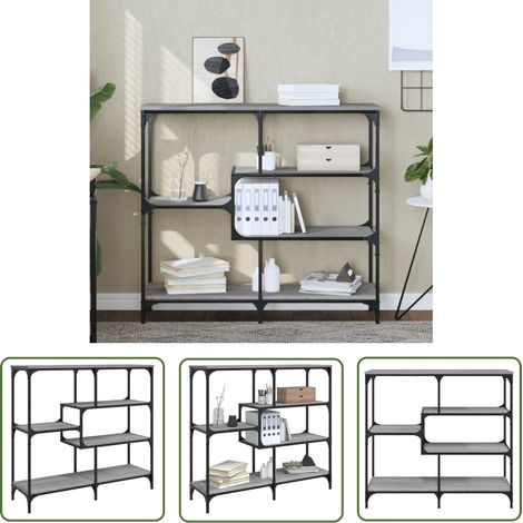 The Living Store Table console sonoma gris 103x32x95 cm bois d'ingénierie - Table Basse - Table D'appoint - Meuble D'entrée - Table Console - Mobilier Design (1/5)