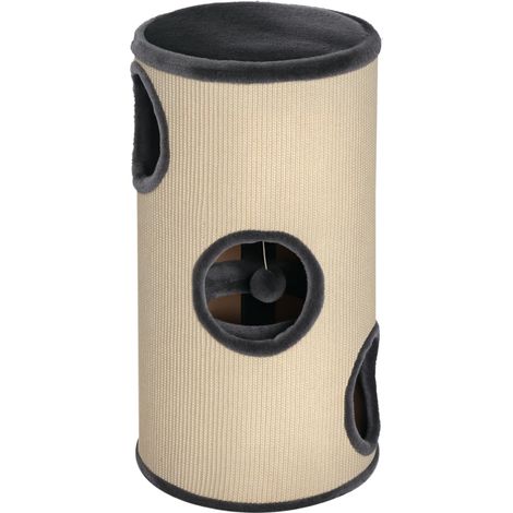 PawHut 70cm Height Cat Post Tree Scratching Barrel Sisal Activity Center Condo Kitten Bed Scratcher Climbing Climber Play House for Indoor Cats (1/5)