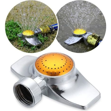 Arroseur de pelouse de jardin, arroseur en alliage d'aluminium à motif carré rond à 360 degrés pour l'arrosage de jardin de pelous (1/4)