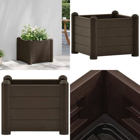 Garten-Hochbeet PP Mokka 43x43x35 cm - Gartengefäß - Hochbeet - Polypropylen - Mokka - Pflanzentopf - Home & Living (1/5)