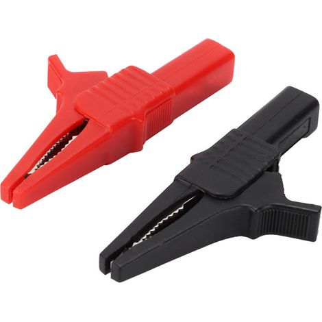 Irovami Lot de 2 pinces crocodiles isolées en laiton U08 de 4 mm, pour tests électriques 32 A/1000 V. (1/5)