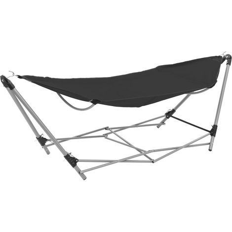 Hammock with Foldable Stand Black vidaXL (1/5)