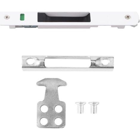 Set of 1 sliding glass door latch - Hook style - Flush mount - White (1/5)