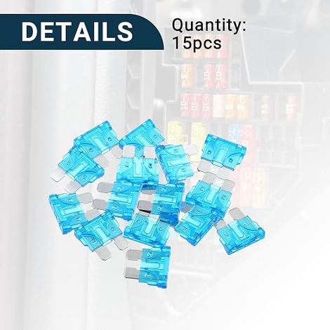 Blade Fuses 15A 15pcs for Car Short Circuit (1/5)
