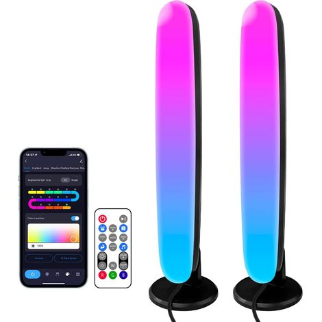 Smart LED Lamp, RGBIC Desk Lamp with DIY Segment Adjustment, Smart Gaming Flow Light Bar Mood Lamp for PC, TV, Games, Bedroom Decoration (1/5)