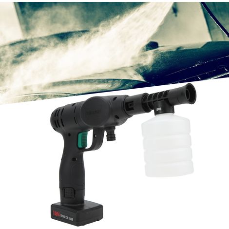 Nettoyeur de voiture portable sans fil, usage domestique, batterie au lithium, pistolet à eau haute pression pour le lavage de voiture, norme américaine 110-240V (livré avec batterie intégrée). (1/5)