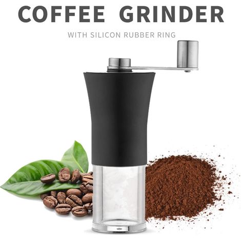 Moulin à café manuel, en acier inoxydable et céramique, pour expresso, cafetière à piston et café filtre, pour une utilisation à la maison et en voyage.-AquaForge (1/4)