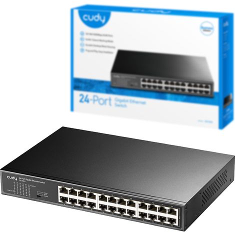 Commutateur réseau Cudy GS1024 Gigabit Ethernet (10/100/1000) Noir (1/5)