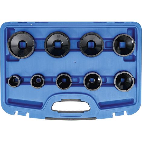 Bgs Technic – Coffret de douilles à choc 1/2 et 3/4 – 8 douilles KM4 à KM12 – Acier chrome-vanadium – Pour écrous à encoches DIN 981