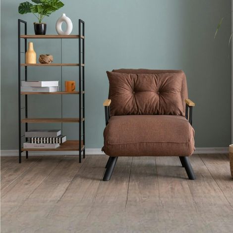 Fauteuil convertible marron 1 place couchage 175 cm MODI (1/5)