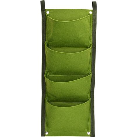 Poches de Culture Murales en Felt 4 Compartiments pour Plantes Verticales Extérieures ou Intérieures (1/3)