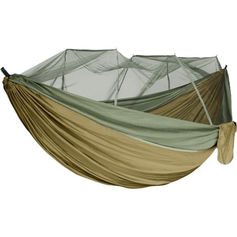Amaca con zanzariera, 260 x 140 cm, carico massimo 300 libbre, ultraleggera e resistente, amaca doppia portatile in nylon, amaca da esterno (1/5)