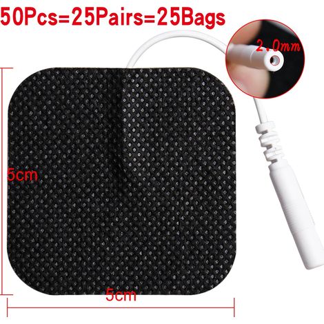 50/100 elettrodi autoadesivi 5x5 cm per dispositivi di massaggio EMS/TENS, stimolatori nervosi e muscolari, fisioterapia e massaggio corporeo05033-AquaForge