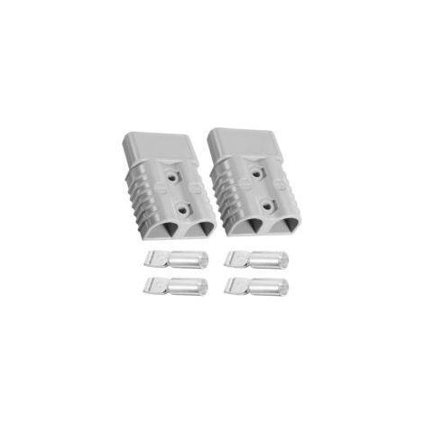 Paquete de 2 conectores rápidos de batería de 120 A, terminales de batería de alta corriente de 120 A y 600 V para autocaravanas, coches, caravanas y motores grandes (gris). (1/5)
