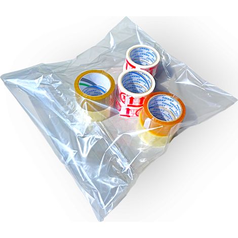 Bolsa de polietileno transparente 450X550+50 mm transparente, paquete de 100.
