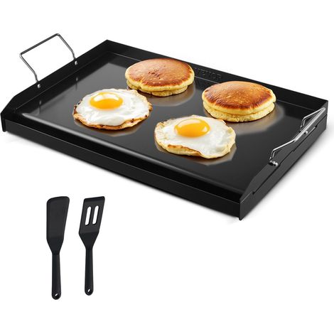 Plaque de cuisson en acier carbone 24x16 pouces,plaque universelle pour barbecue gaz et teppanyaki,idéale pour camping et fêtes (1/5)