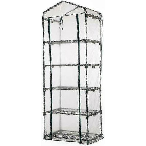 Gewächshaus mit transparenter PVC-Abdeckung für Pflanzenregale, wasserdichter Schutz, verstellbare, durchsichtige Abdeckung, stabiles Anzuchtgewächshaus, Rahmenmodell, 4 Paneele, für den Innen- und Au (1/3)