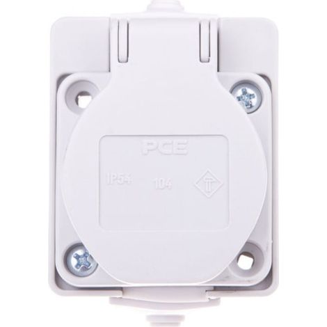 Presa da pannello 10/16A 2P+Z 230V grigia IP44 /con scatola/ 104-0gp