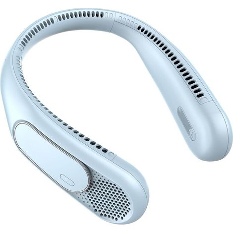 Ventilateur de Cou 6000mAh, Ventilateur Cou Sans Pales Portable, 3 Vitesses, Rechargeable USB, Longue Autonomie, pour Voyage, Bureau et Extérieur (1/5)