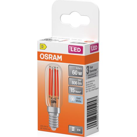 OSRAM SPECIAL T26 FIL 55 petite spéciaLED avec culot E14, forme fine, 4,9W, 730lm, 4000K, lumière blanc froid, bonne émission lumineuse panoramique, longue durée de vie, garantie 3 ans (1/3)