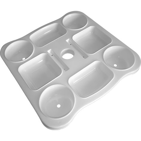 Tavolino da Ombrellone Supporto Porta oggetti vassoio con 8 Scomparti Portaoggetti da Spiaggia Piscina Giardino tavolo quadrato 37x37 cm Bicchieri Occhiali Chiavi (1/4)