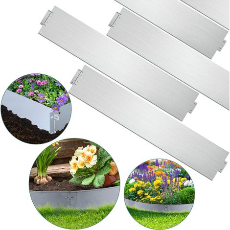 Wolketon 35M Rasenkante 100x18cm langlebig Garten Wegbegrenzung Verzinkt Gartenpalisade Pflanzen
