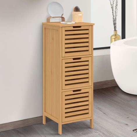 Mueble de baño BEA 3 puertas bambú 30 x 30 x 80 cm (1/5)